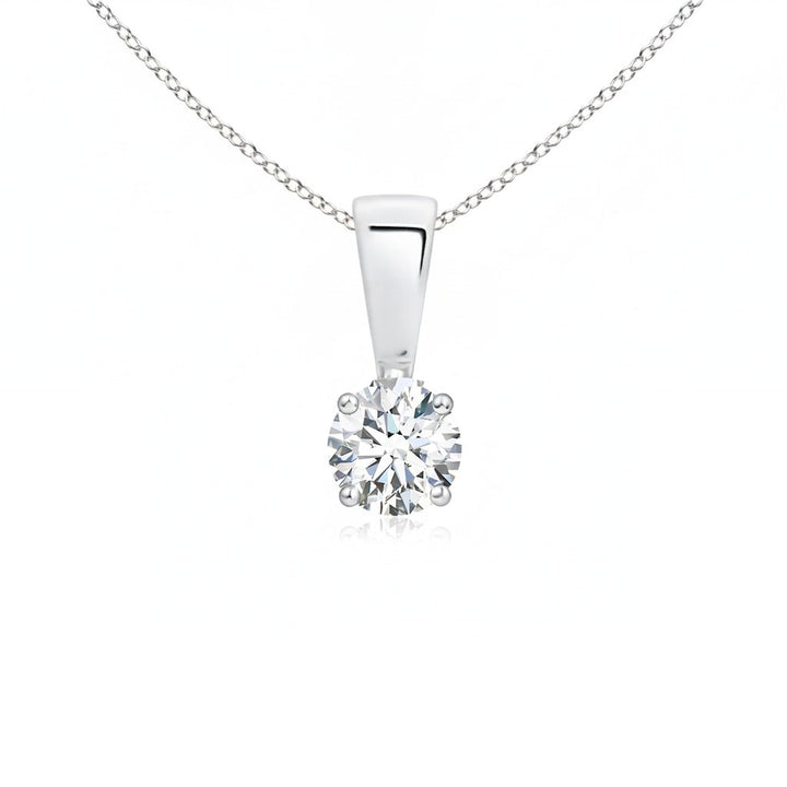 Lab-grown diamond solitaire pendant, 0.25 ct, white gold. Creation Paul H