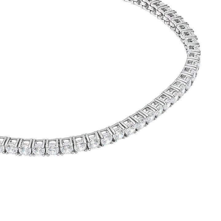 Diamond tennis bracelet, white background, view 1. Creation Paul H