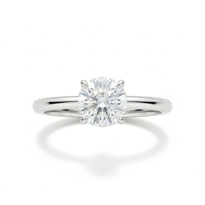 Round Solitaire Engagement Ring, white gold