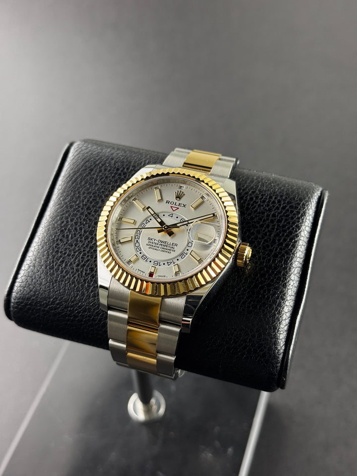Rolex Sky Dweller Two Tone White Dial