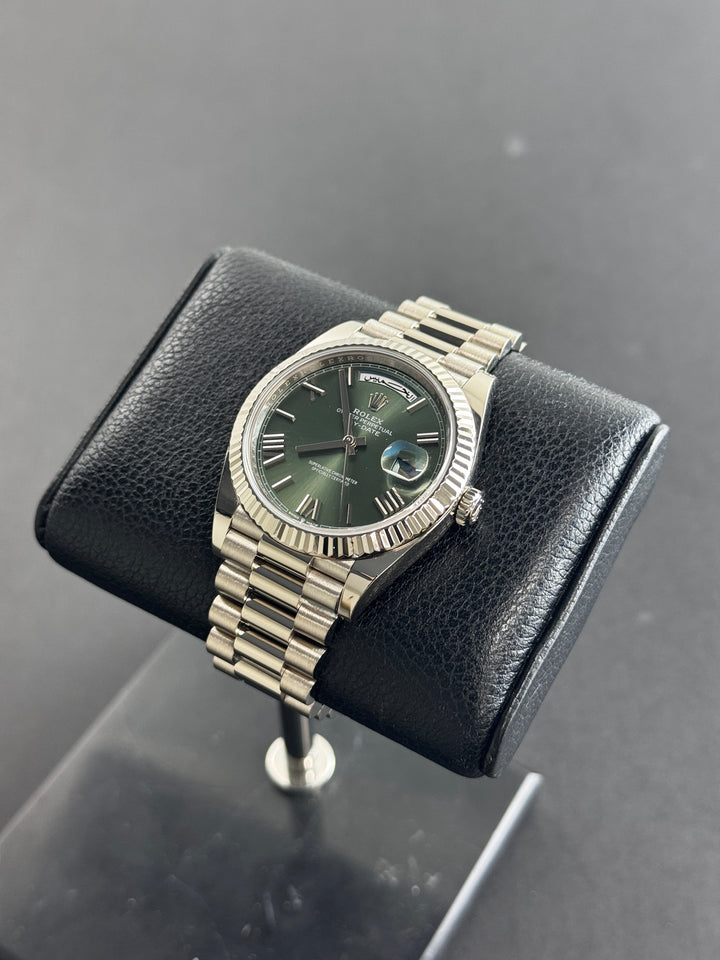 Rolex Day Date 40 White Gold Olive