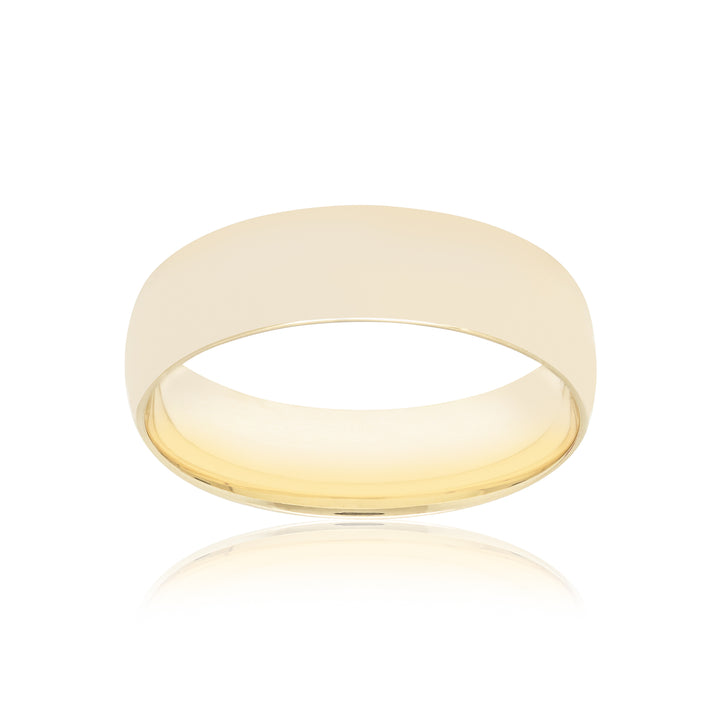 Plain Wedding Band 6 mm, yellow gold
