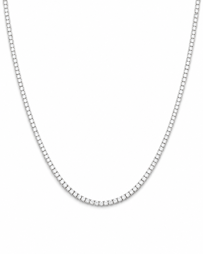 Diamond tennis necklace, white gold. Creation Paul H