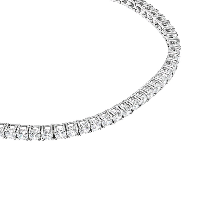 Diamond tennis bracelet, white background, view 1. Creation Paul H