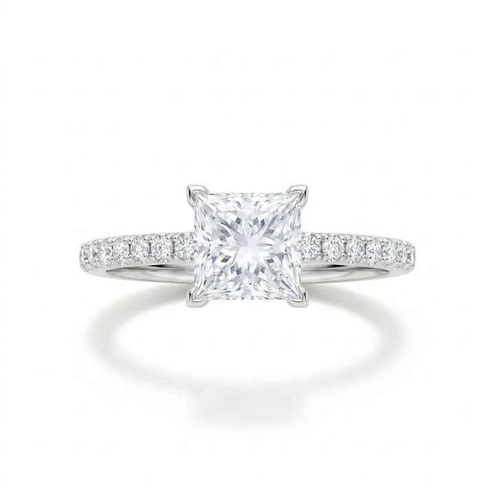 Princess Pavé Engagement Ring, white gold
