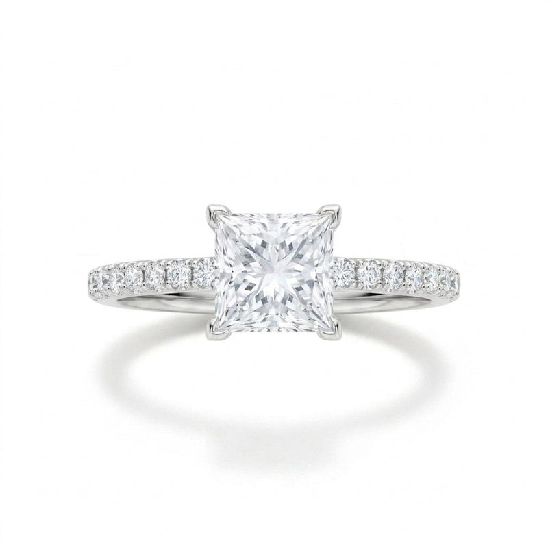 Princess Pavé Engagement Ring, white gold
