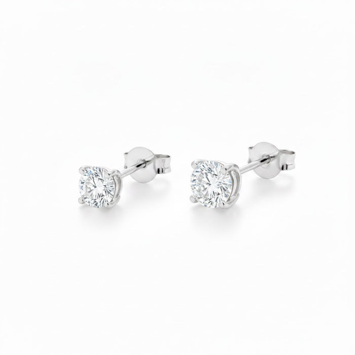 Lab-grown diamond stud earrings, 0.50 ct pair, white gold. Creation Paul H