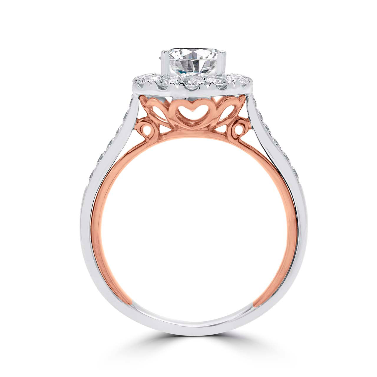 Eleganza | White and Rose Gold Diamond Wedding Ring | Creation Paul H